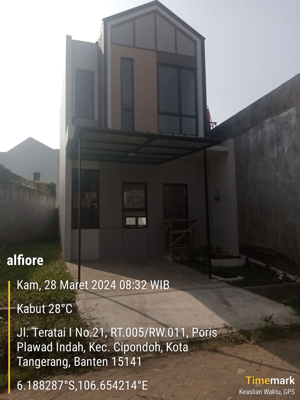 foto tampak rumah tipe ALFIORE A21/15 perumahan CLUSTER ALFIORE