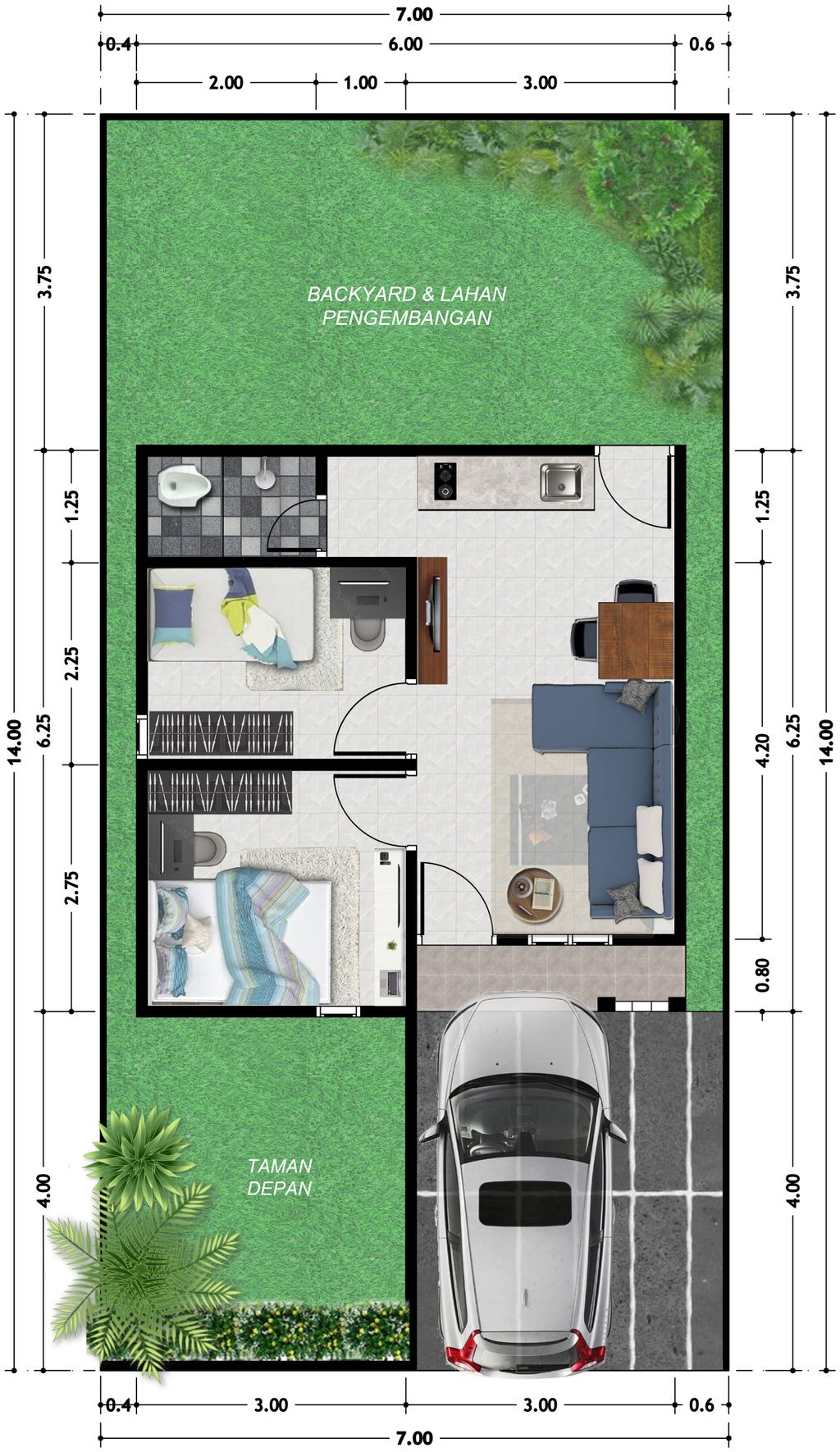 foto denah rumah tipe 36 perumahan Griya Harmony Residence 2