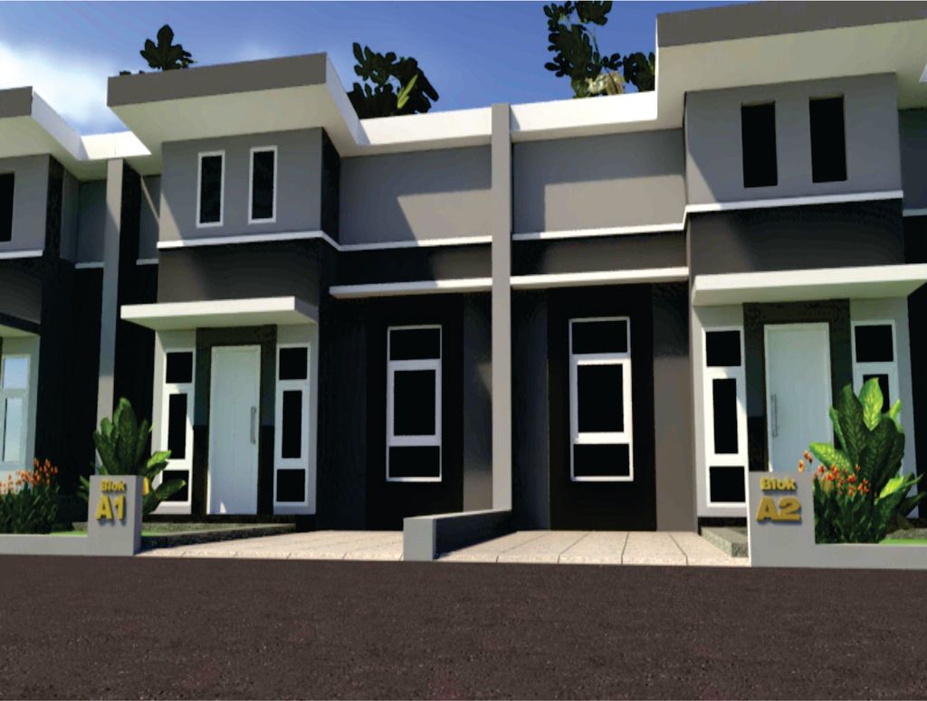 foto tampak rumah tipe 45 perumahan METRO HERTASNING