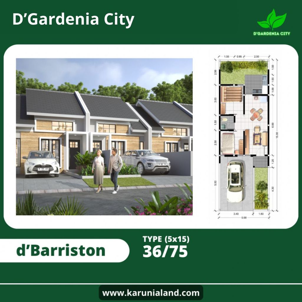 foto tampak rumah tipe d'Barriston 36 perumahan Dgardenia city