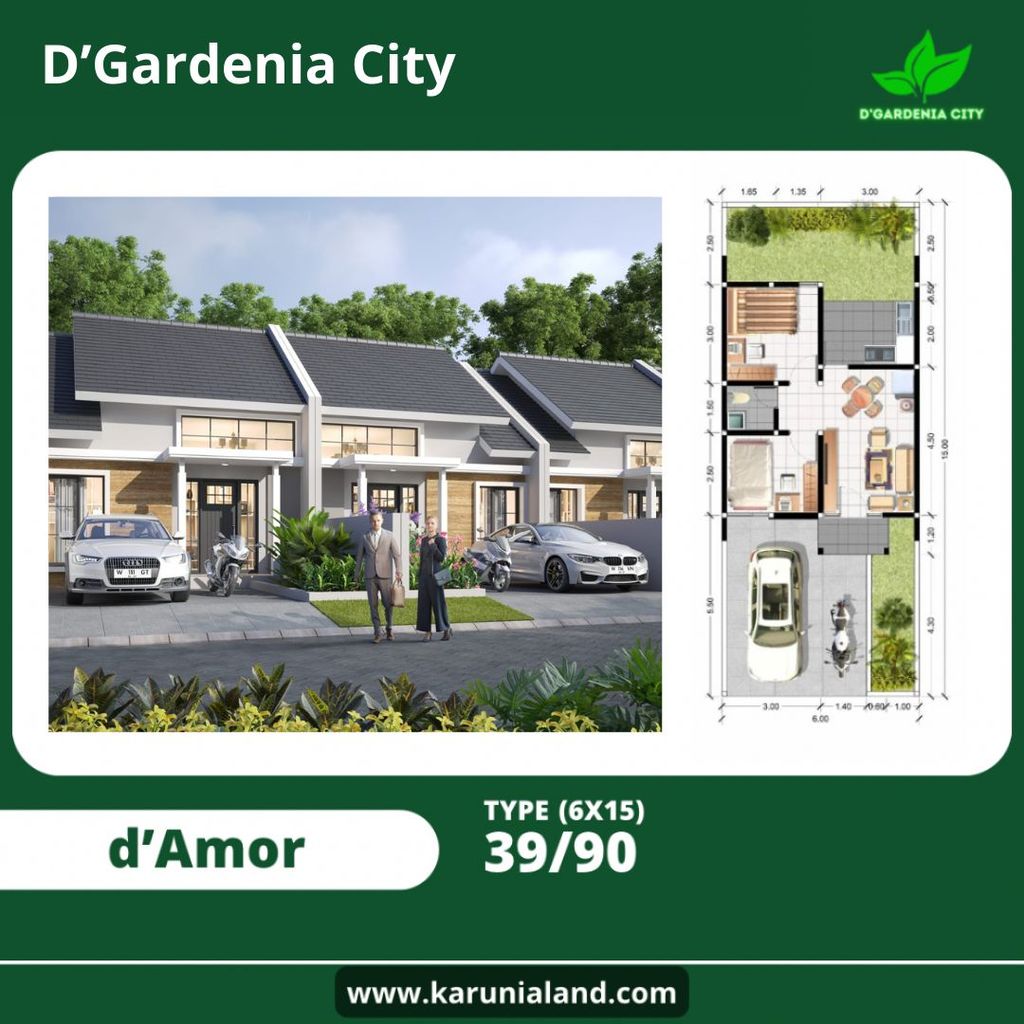 foto tampak rumah tipe d'Amor 39 perumahan Dgardenia city