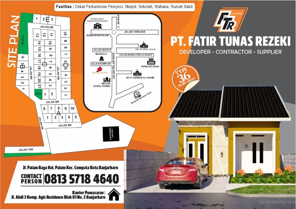 foto tampak rumah tipe 36/140 perumahan FATIR PALAM ASRI