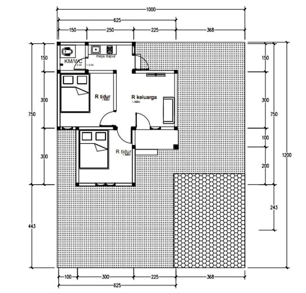 foto denah rumah tipe 30/72 perumahan WAHYU DHARMA RESIDENCE 2 GIRI EMAS