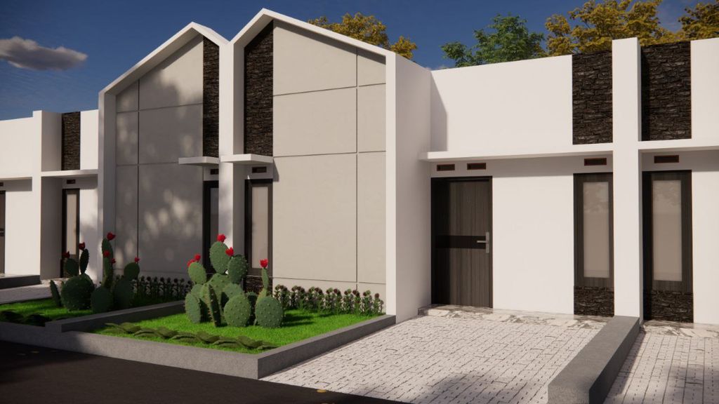 foto tampak rumah tipe Mawar perumahan BMW SUMBER ASRI 2