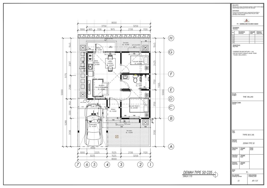 foto denah rumah tipe 50/96 perumahan THE VILLAS Rukun Senior Living