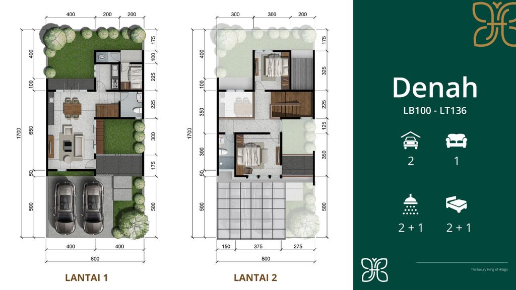 foto denah rumah tipe CALLA H perumahan BSB City Hilago