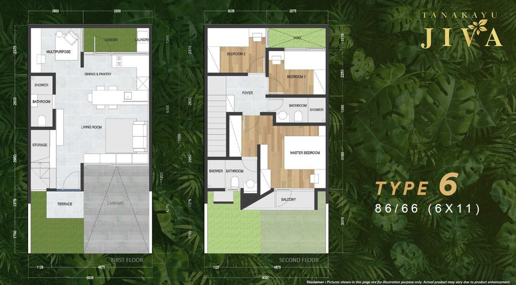 foto denah rumah tipe Jiva 6a perumahan Kawasan Tanakayu
