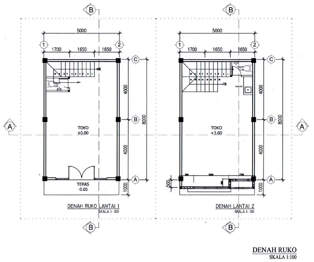 foto denah rumah tipe RUKO perumahan PERSADA RESIDENCE