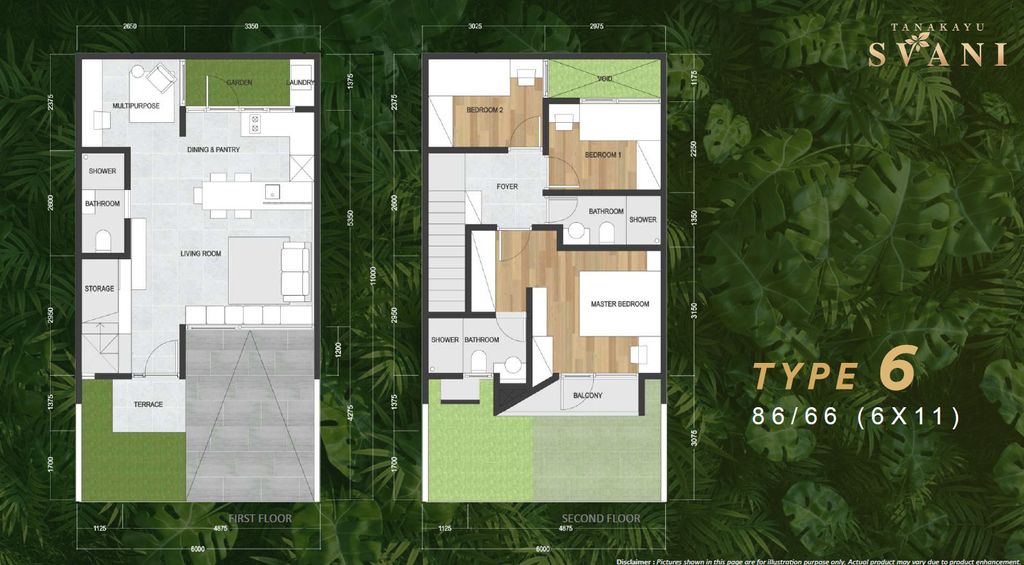 foto denah rumah tipe Svani A16/11 perumahan Kawasan Tanakayu