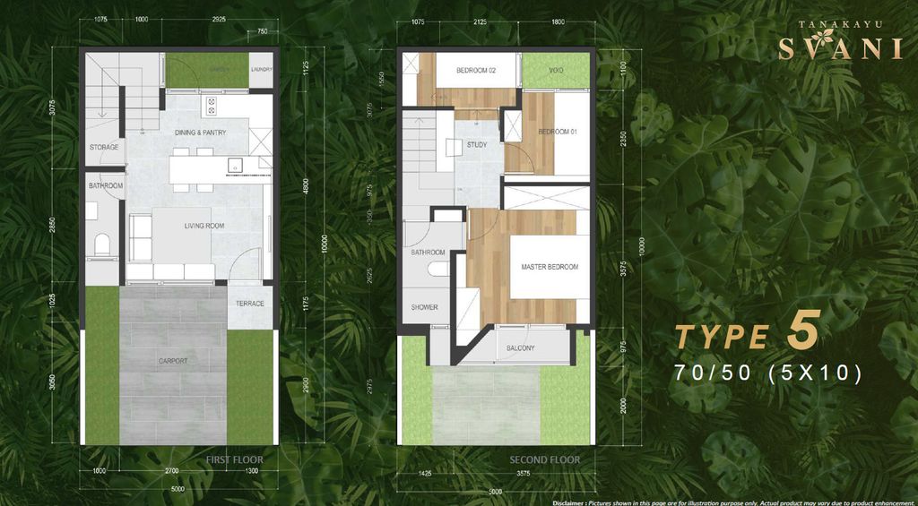foto denah rumah tipe Svani A8/18 perumahan Kawasan Tanakayu