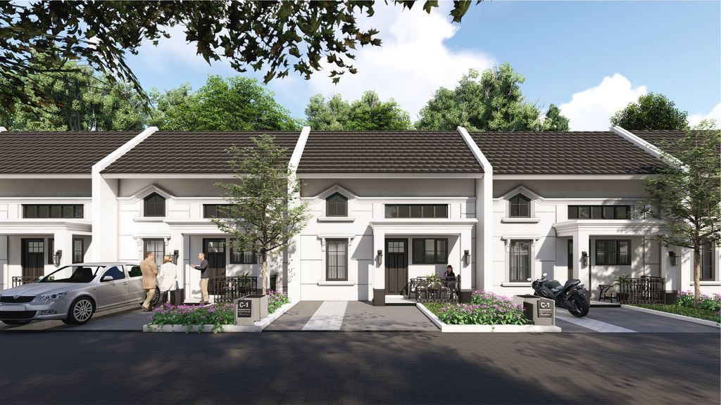foto tampak rumah tipe Alpen D2 52 / 122 perumahan MONTVILLE RESIDENCE