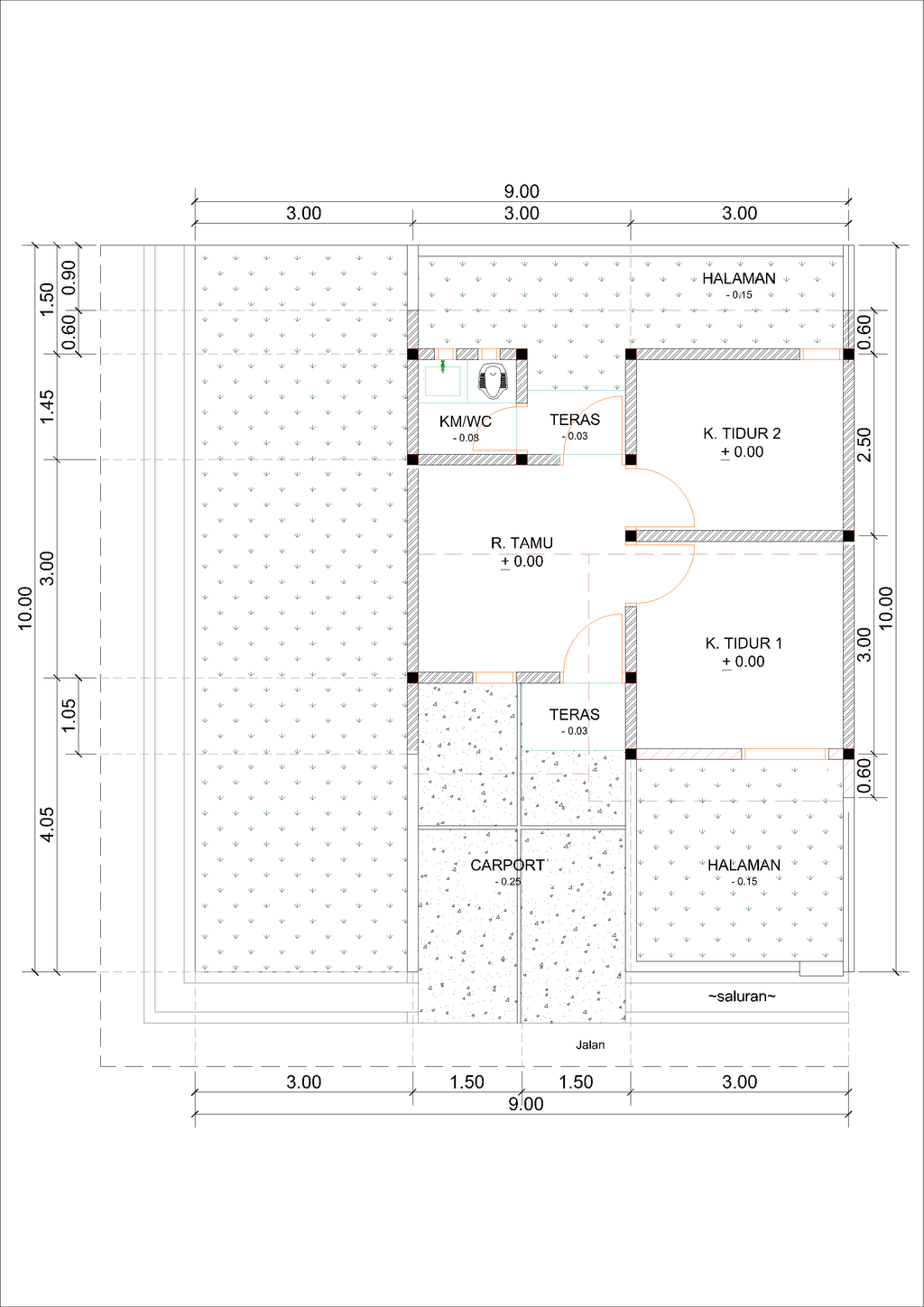 foto denah rumah tipe R14-2 (2024) perumahan Kepuren Residence (Ranjeng)