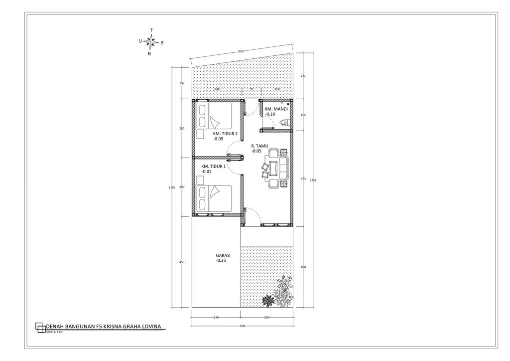foto denah rumah tipe 30/60 SF (PMK 2024) perumahan PERUMAHAN KRISNA GRAHA LOVINA