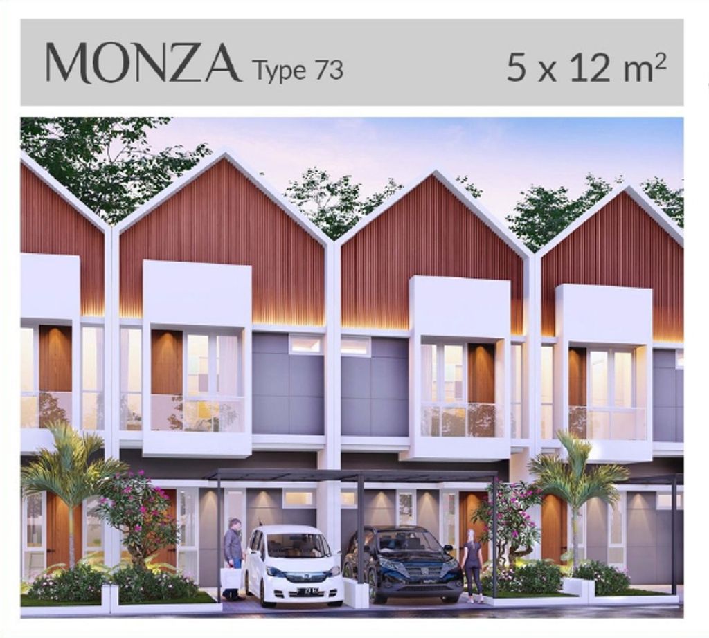 foto tampak rumah tipe MONZA perumahan GOLDEN EAST KEBOMAS III