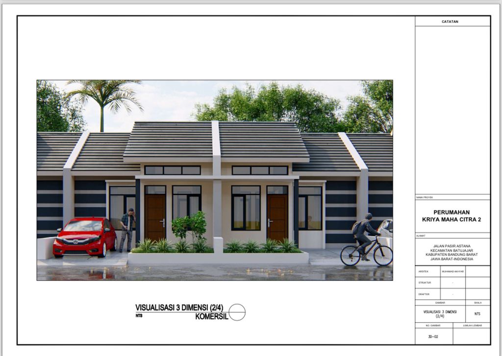 foto tampak rumah tipe 36 perumahan Kriya Maha Citra