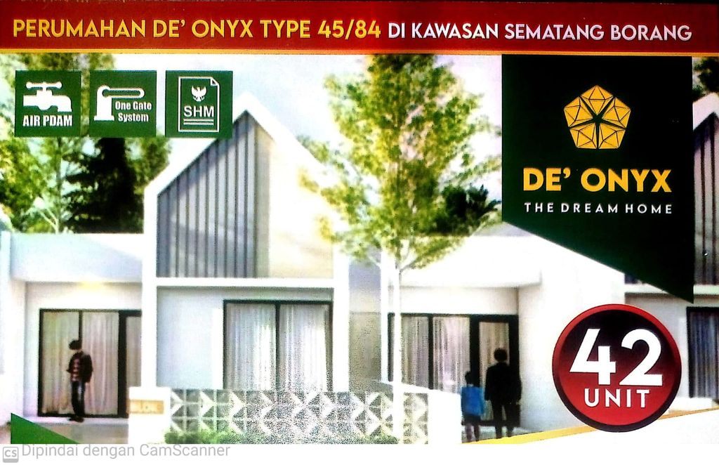 foto tampak rumah tipe 45 perumahan Onyx Estate