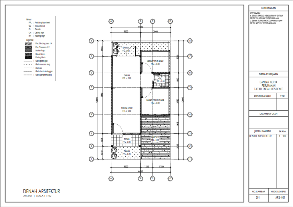 foto denah rumah tipe 45/72 perumahan TATAR ENDAH RESIDENCE