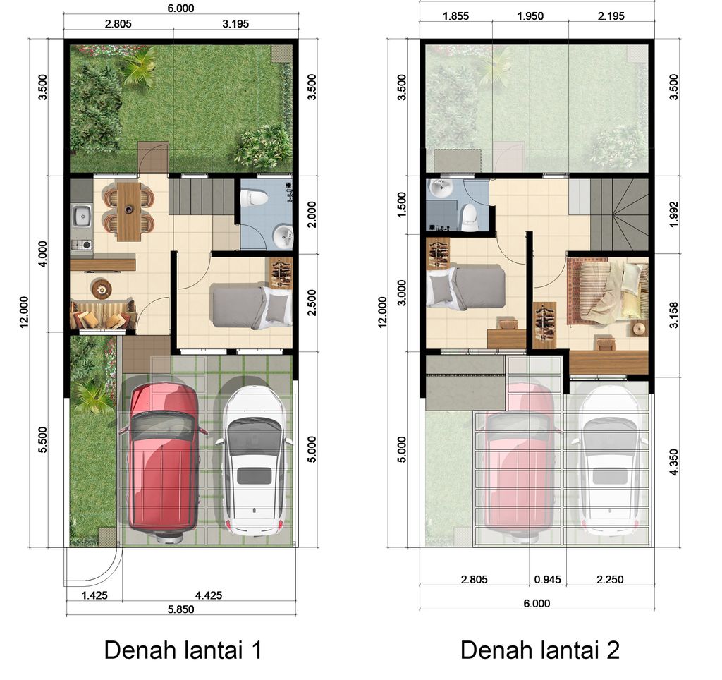 foto denah rumah tipe CASA FAMILIA 55/72 (DES 23) perumahan PANJIBUWONO RESIDENCE