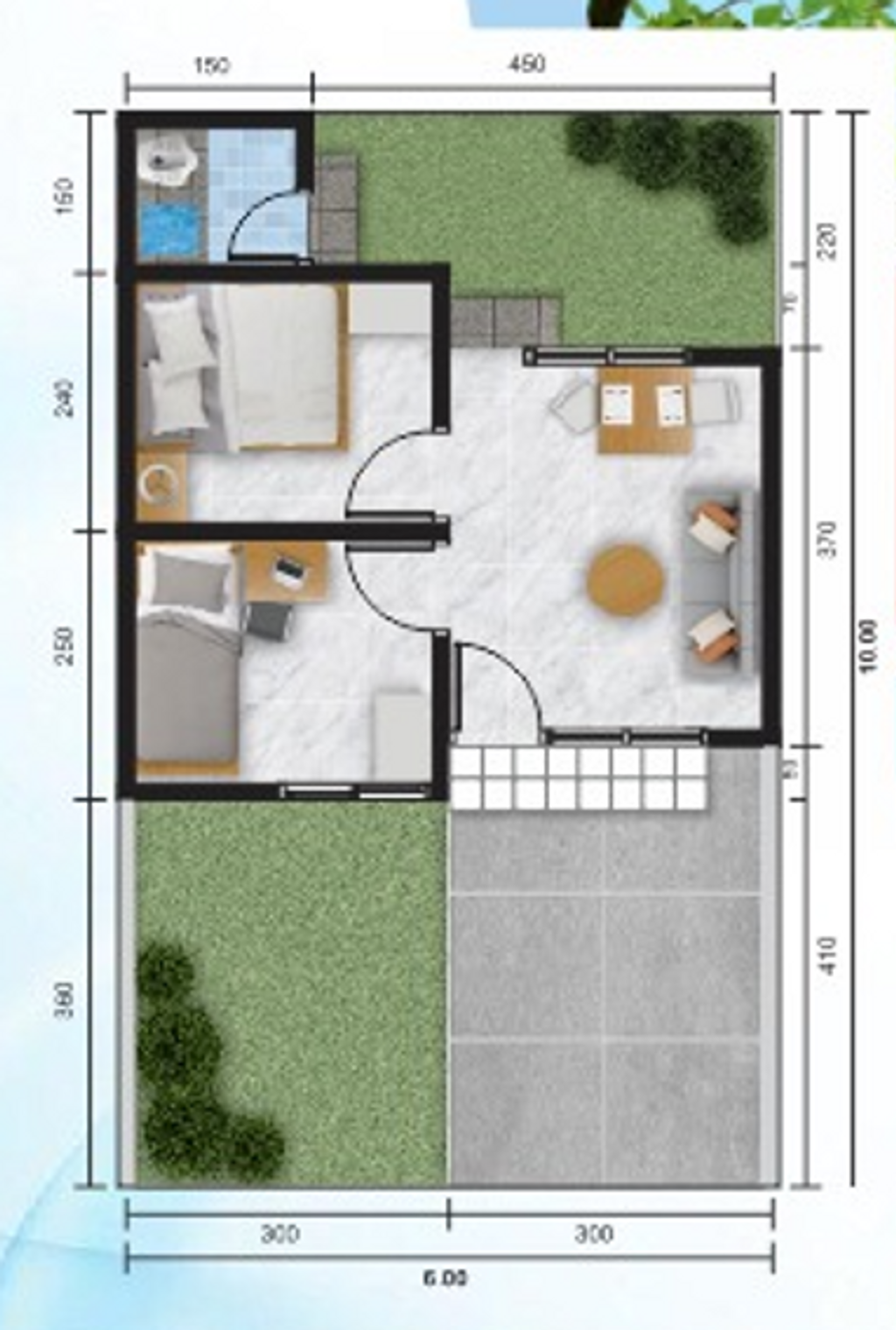 foto denah rumah tipe SUBSIDI [30/60] perumahan PERUMAHAN TAMAN CIKARANG INDAH 5 [PENGEMBANGAN TAHAP KE-5]