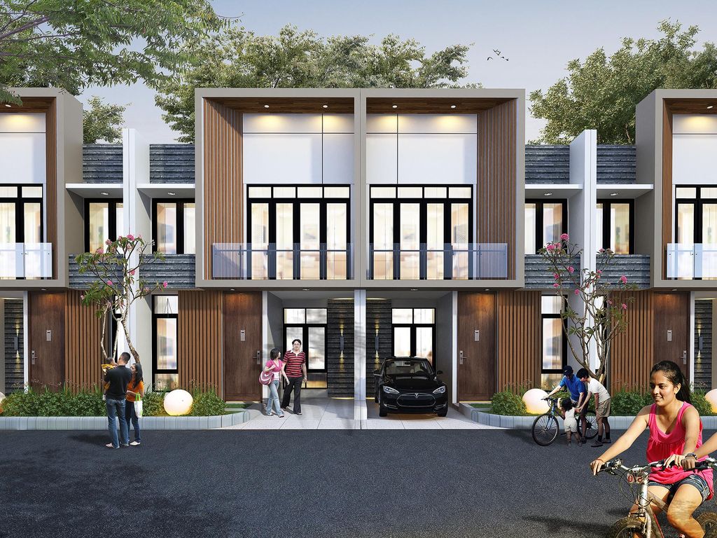foto tampak rumah tipe PURINUSA GARDEN perumahan PURINUSA KEMBANGAN