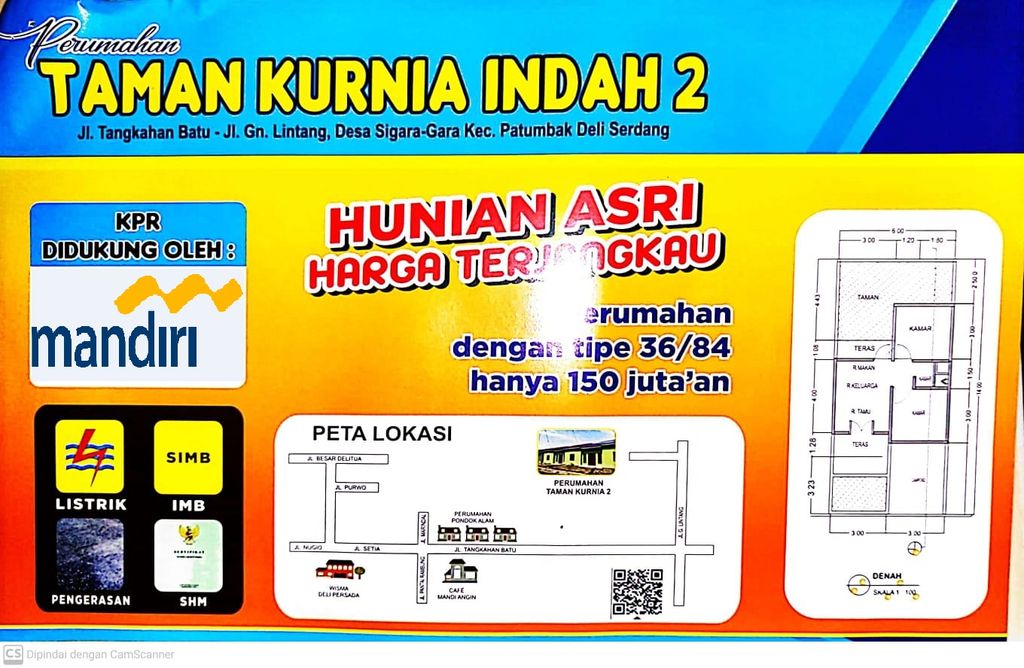 foto denah rumah tipe 36 perumahan TAMAN KURNIA INDAH 2