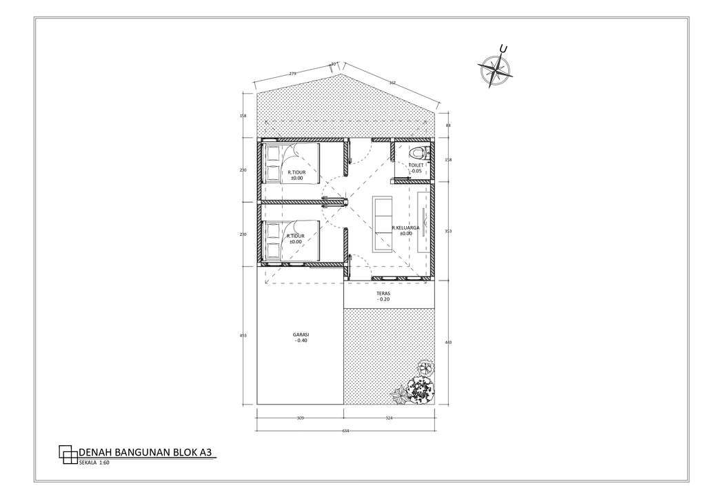 foto denah rumah tipe 30/70 SF perumahan KRISNA GRAHA SANGKET 2 TAHAP 1