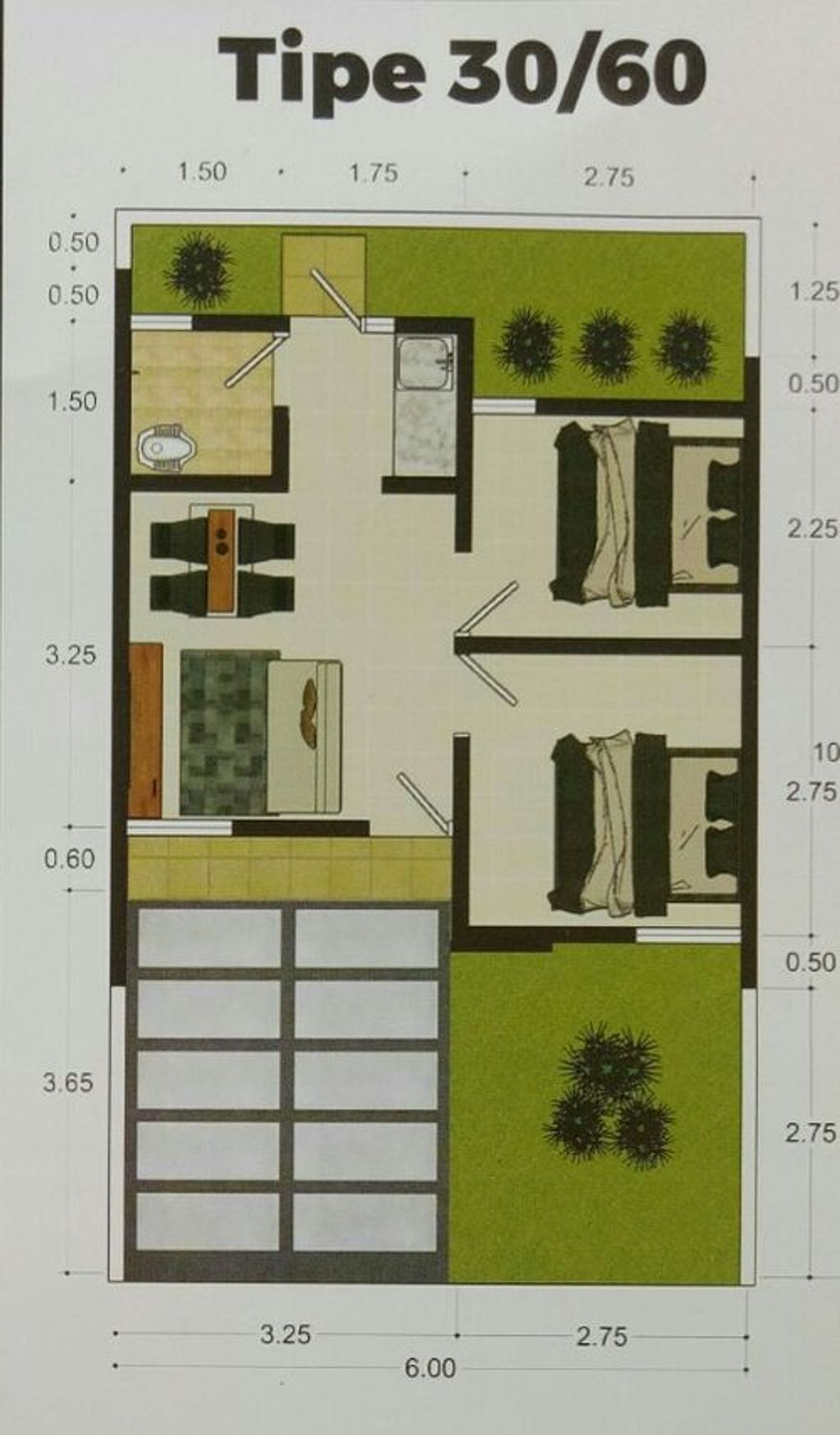 foto denah rumah tipe SEMI KOMERSIL 30 PMK 50 perumahan CIRUAS LAND
