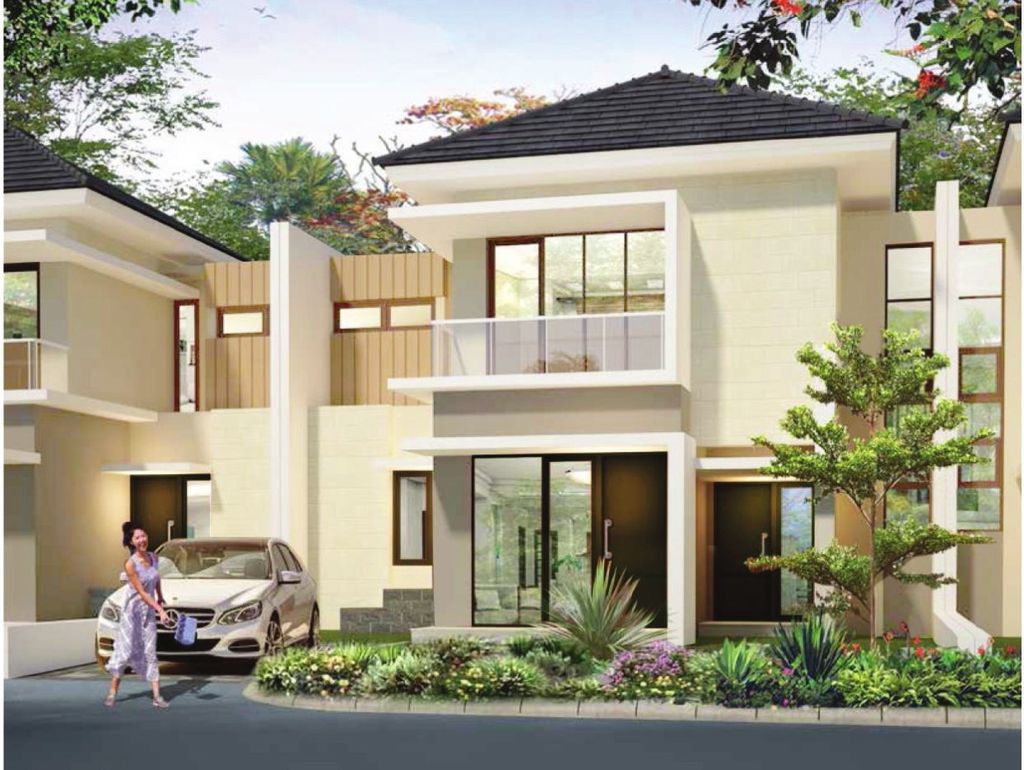 foto tampak rumah tipe Residence A perumahan Fortunia Residences