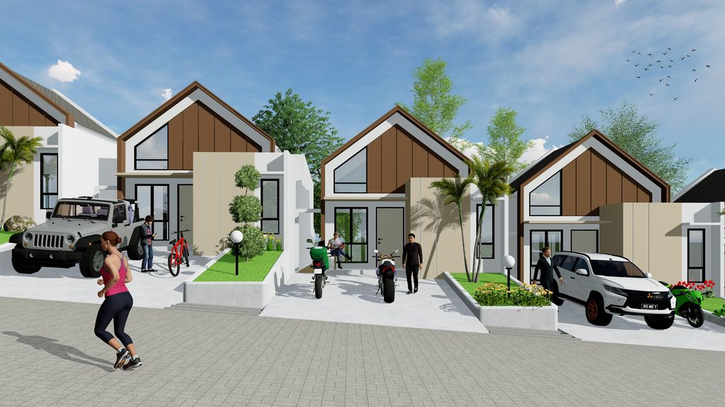 foto tampak rumah tipe Scandy 40/105 perumahan The Icon Residence Laikit