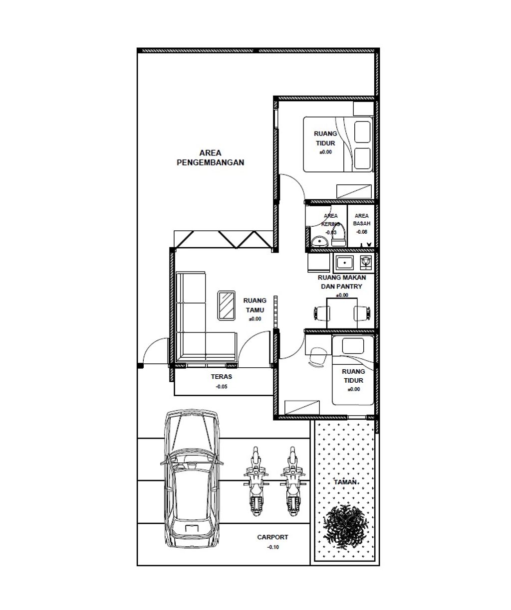 foto denah rumah tipe Scandy 40/105 perumahan The Icon Residence Laikit