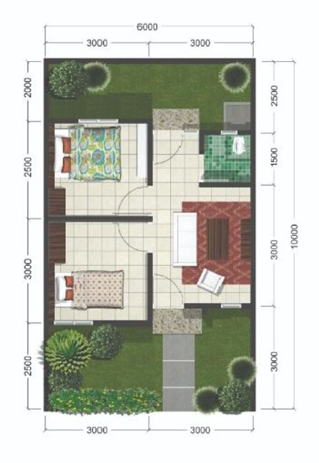 foto denah rumah tipe MAWAR perumahan Rajeg Gardenia Ext