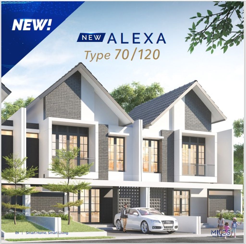 foto tampak rumah tipe NEW ALEXA perumahan THE MILES 2