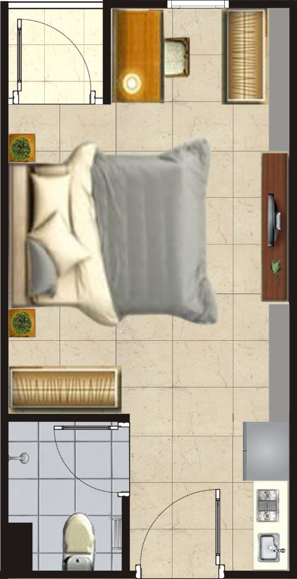foto denah rumah tipe Studio 1 BR - Reguler perumahan Gunung Putri Square