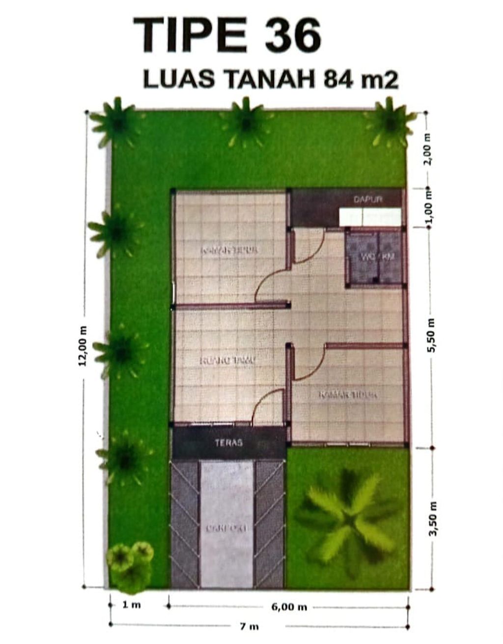 foto denah rumah tipe 36 perumahan PERUMAHAN KALINKA RESIDENCE