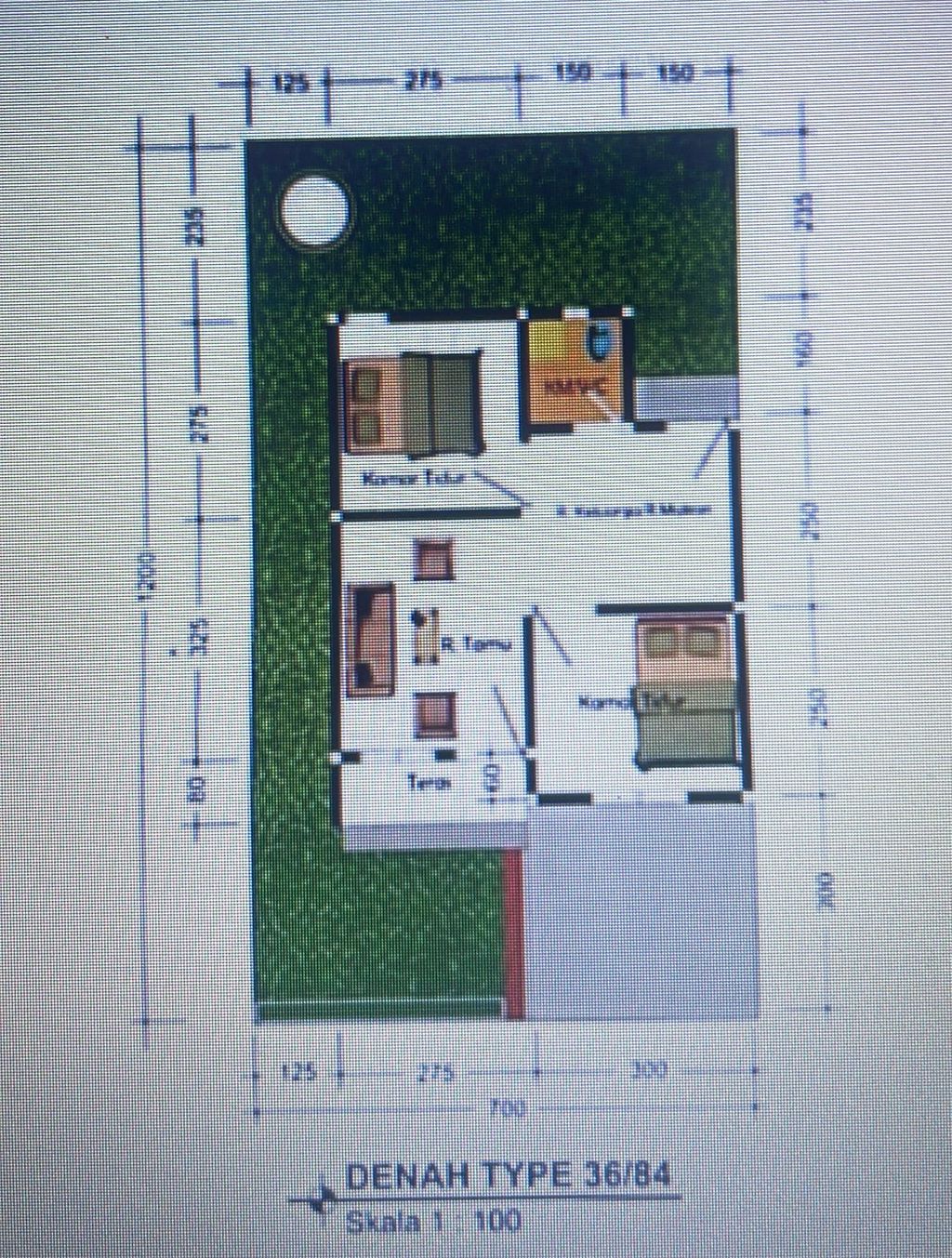 foto denah rumah tipe 36 perumahan PERUMAHAN AL GHANAMAS 1