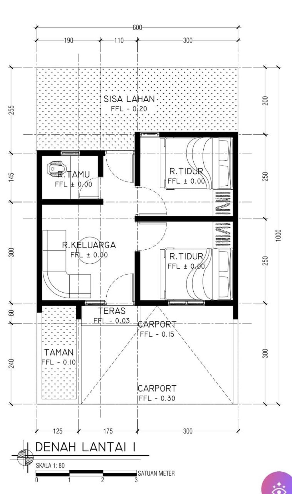 foto denah rumah tipe 30/60 perumahan AMALIA RESIDENCE
