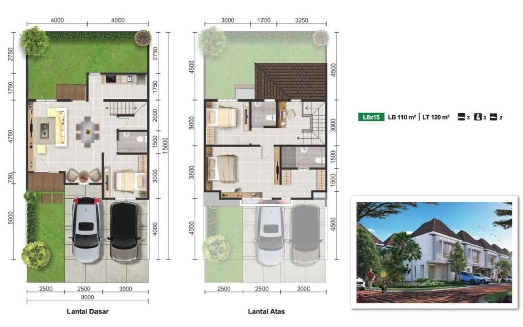 foto denah rumah tipe LATIGO 6/10 perumahan CARRILLO RESIDENCE