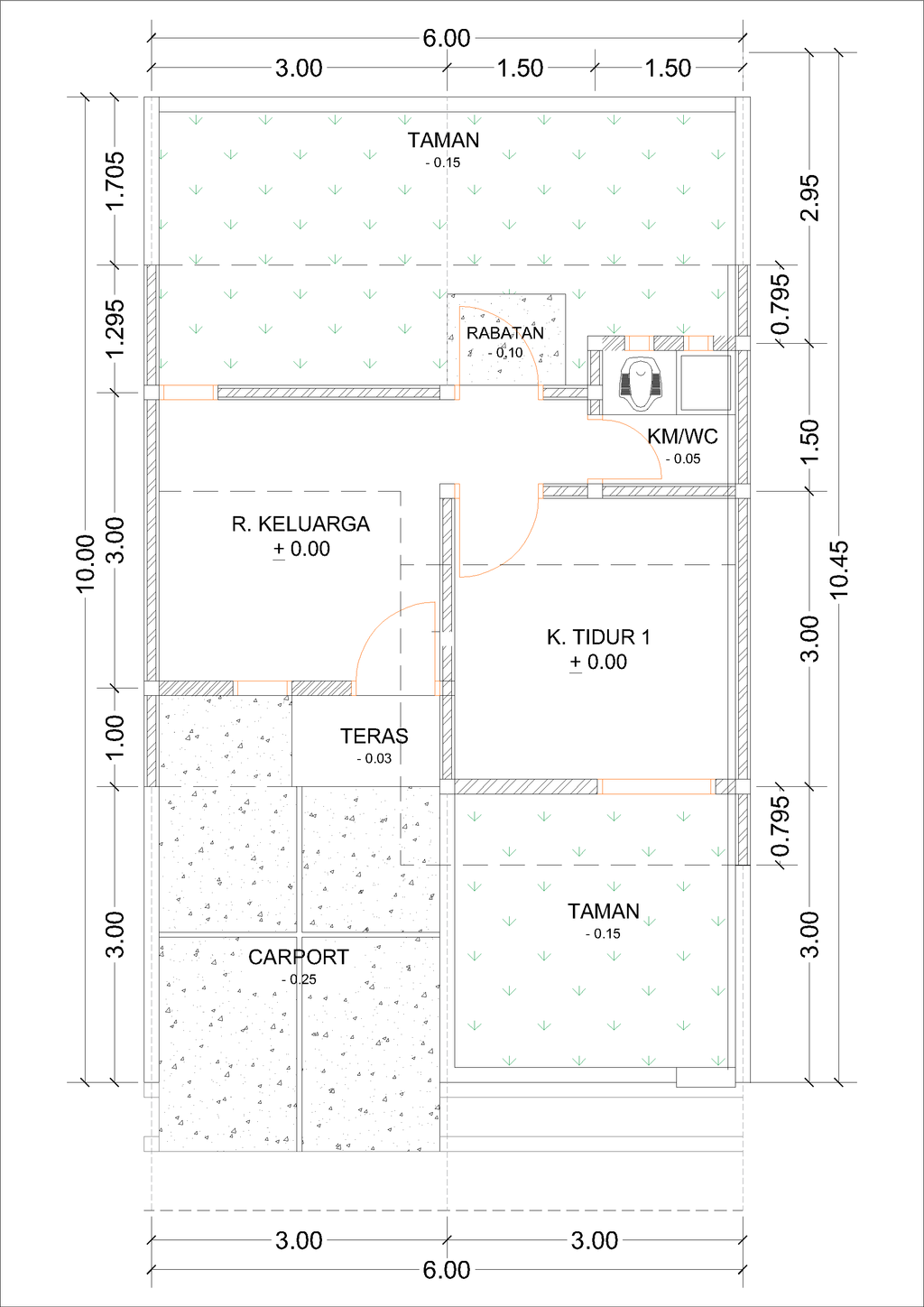 foto denah rumah tipe E23-4 (2024) perumahan Kepuren Residence (Kepuren)