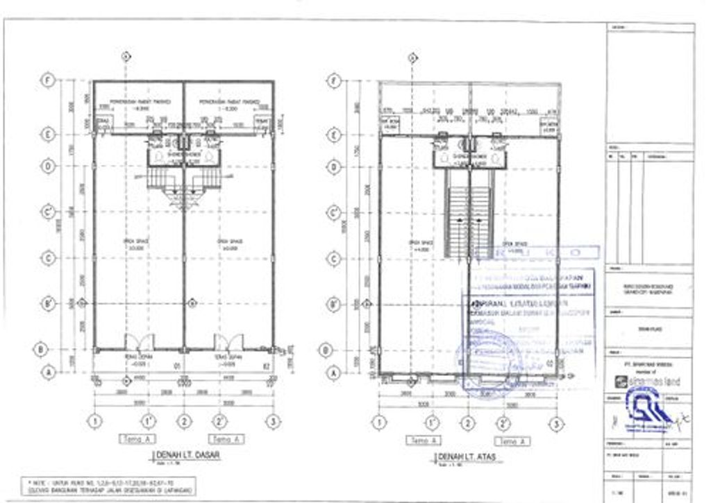foto denah rumah tipe Detail 142. perumahan BALIKPAPAN BARU CLUSTER RUKO A6