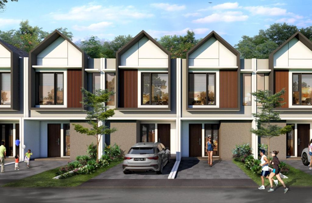 foto tampak rumah tipe PINANG 5 perumahan GRAHA RAYA PINANG GRAHA