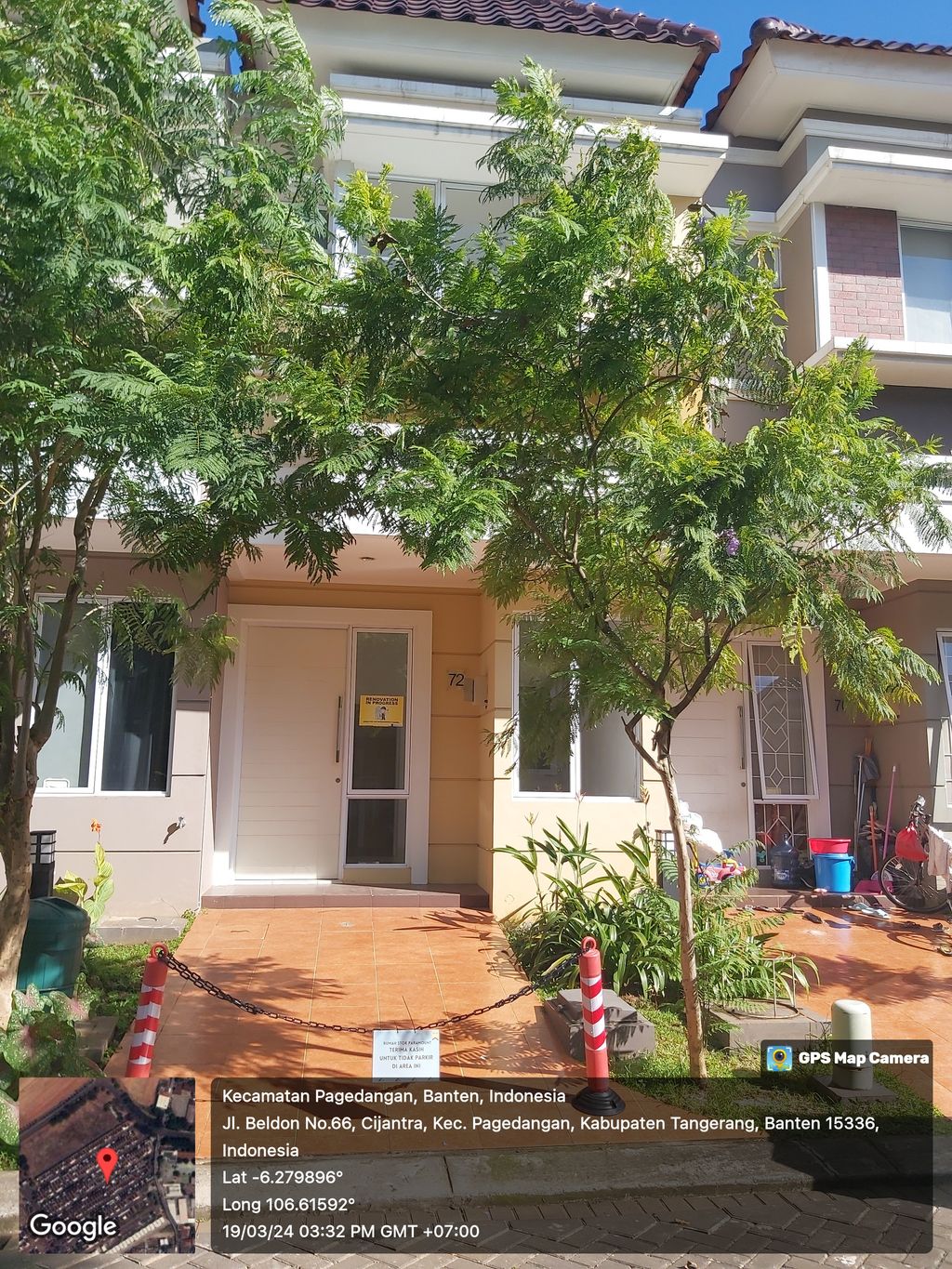 foto tampak rumah tipe BELDON/72 perumahan CLUSTER AMARILLO VILLAGE