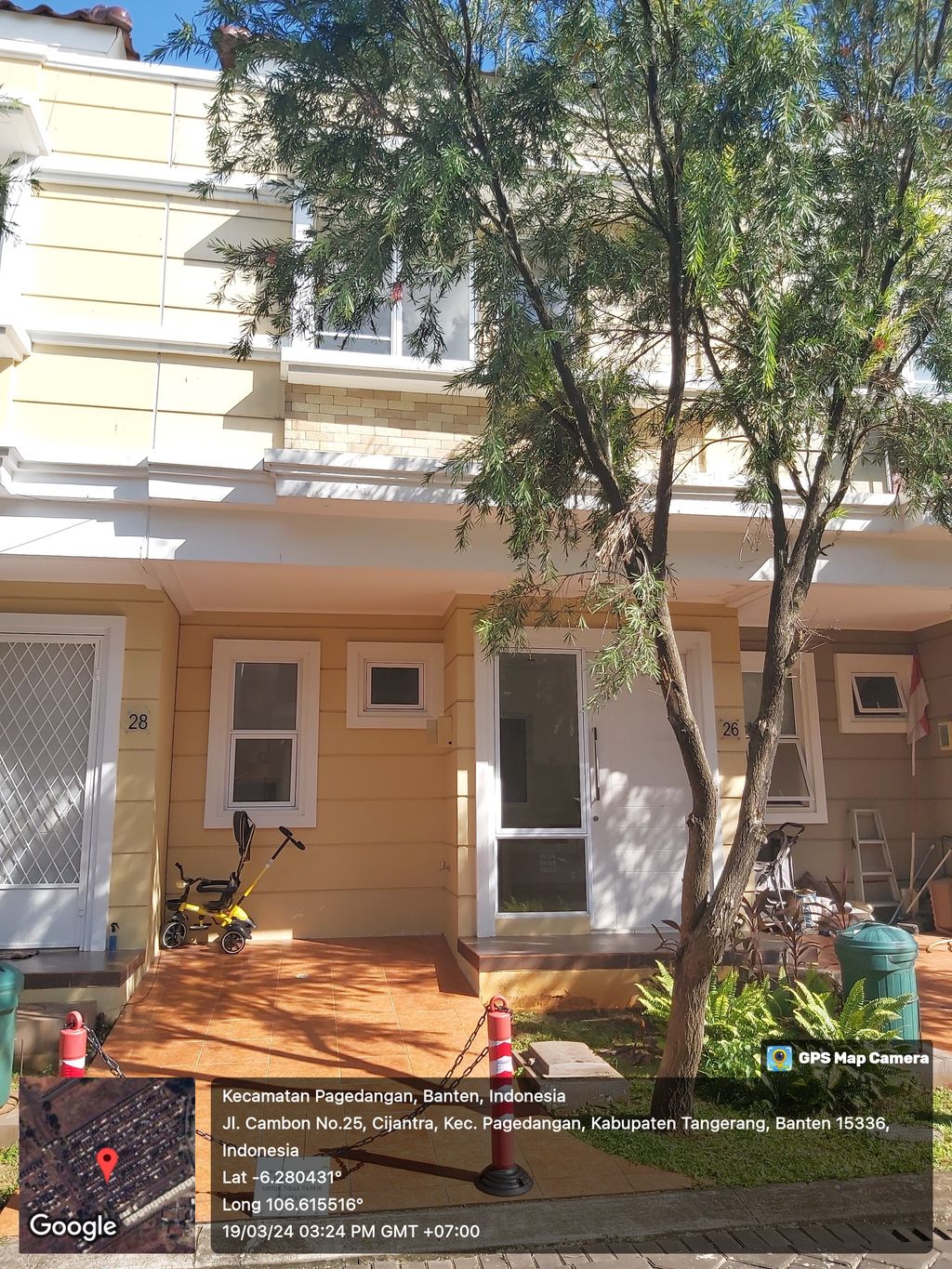 foto tampak rumah tipe CAMBON/26 perumahan CLUSTER AMARILLO VILLAGE