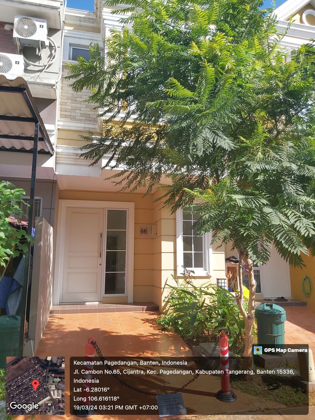 foto tampak rumah tipe CAMBON/66 perumahan CLUSTER AMARILLO VILLAGE