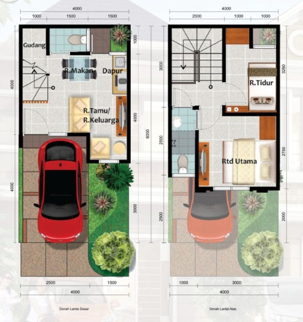 foto denah rumah tipe CAMBON/66 perumahan CLUSTER AMARILLO VILLAGE