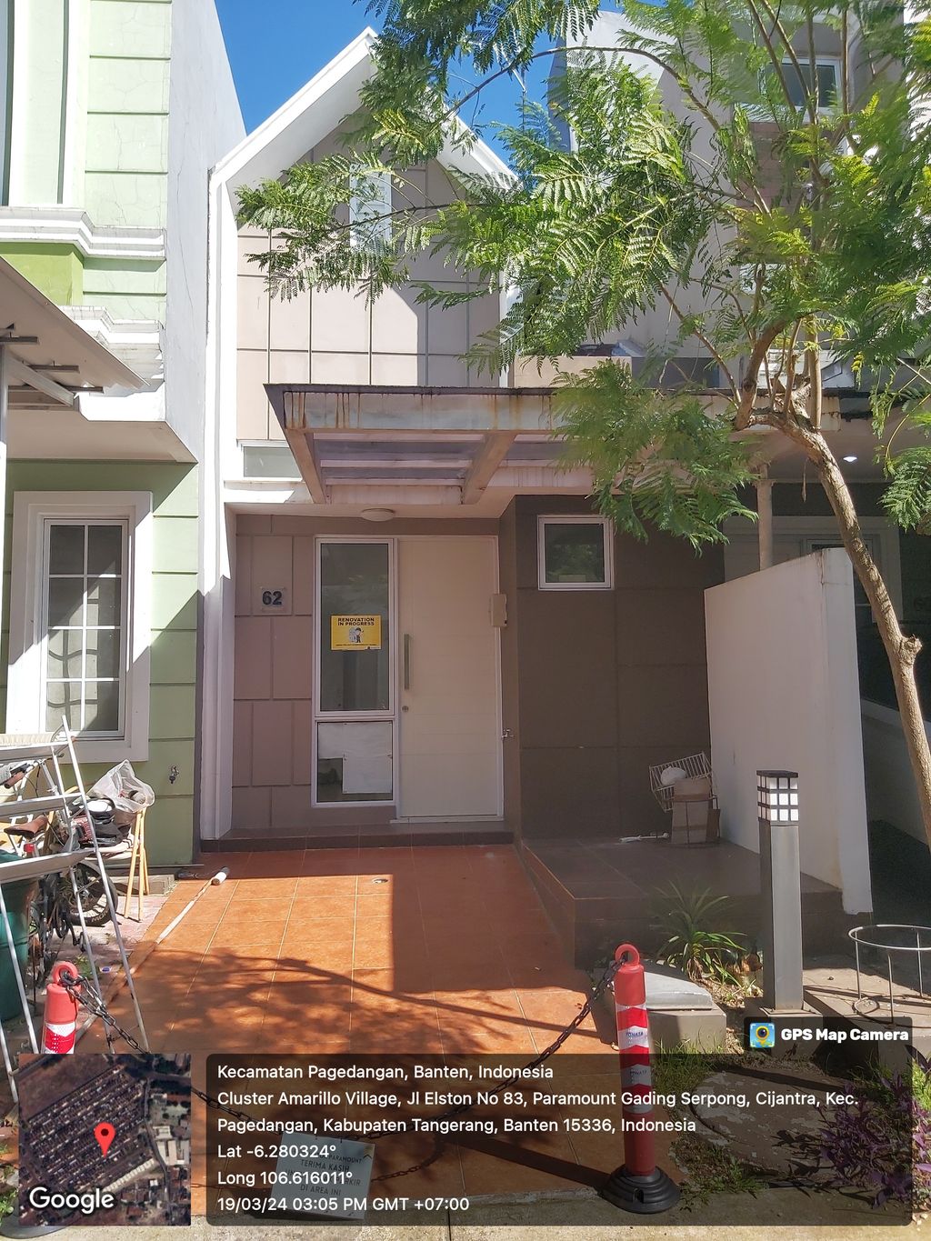 foto tampak rumah tipe ELSTON/62 perumahan CLUSTER AMARILLO VILLAGE