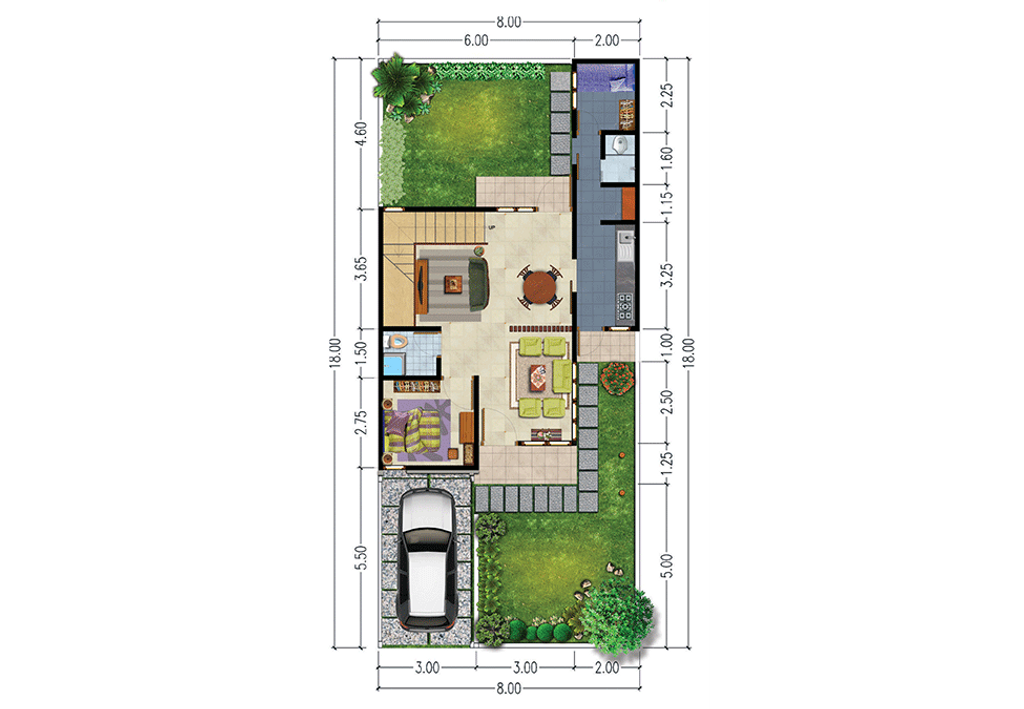 foto denah rumah tipe Wedari perumahan IX.3-03 RUKO ARANA KHI