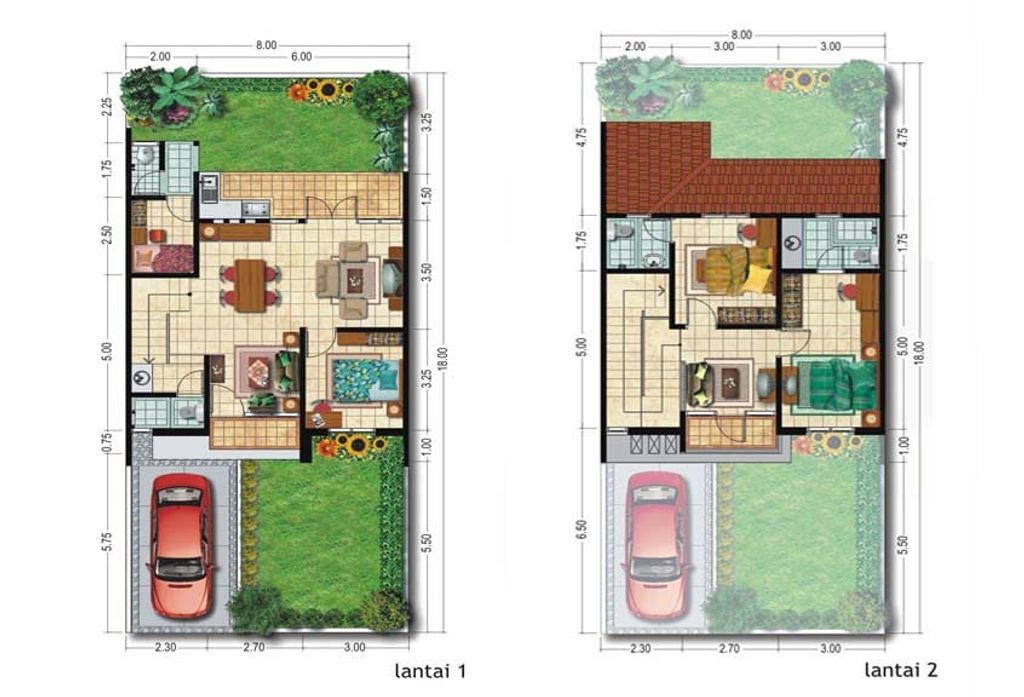 foto denah rumah tipe 129/144 perumahan PERUMAHAN ARALIA, IFOLIA, HARMONI KOTA HARAPAN INDAH