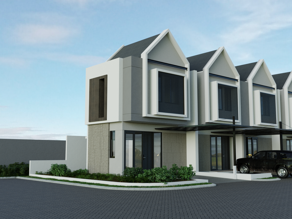 foto tampak rumah tipe ARLINGTON HOOK perumahan The City Manado