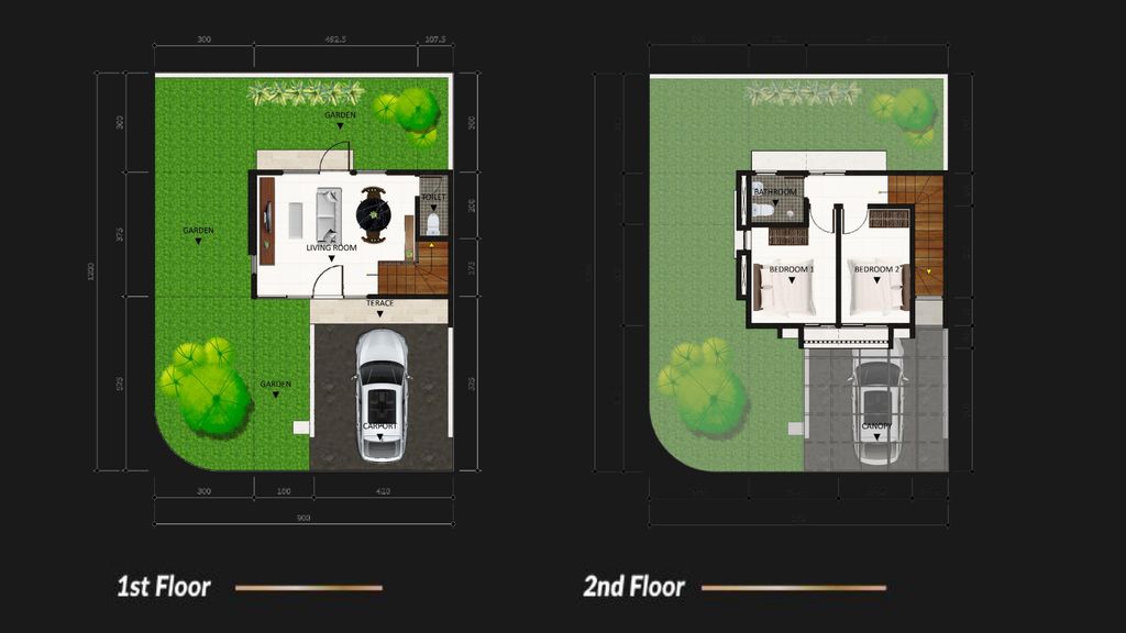 foto denah rumah tipe ARLINGTON HOOK perumahan The City Manado