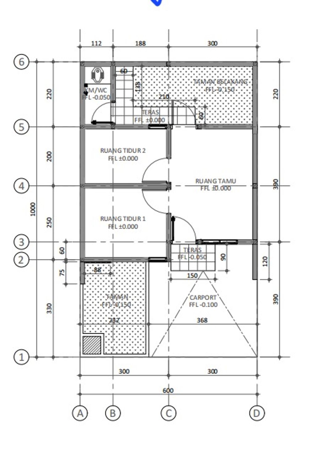 foto denah rumah tipe 28/60 2024 perumahan Mutiara Puri Harmoni Extension